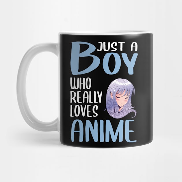 Mens Anime Girl Gift Just A Boy Who Really Loves Anime by TheTeeBee